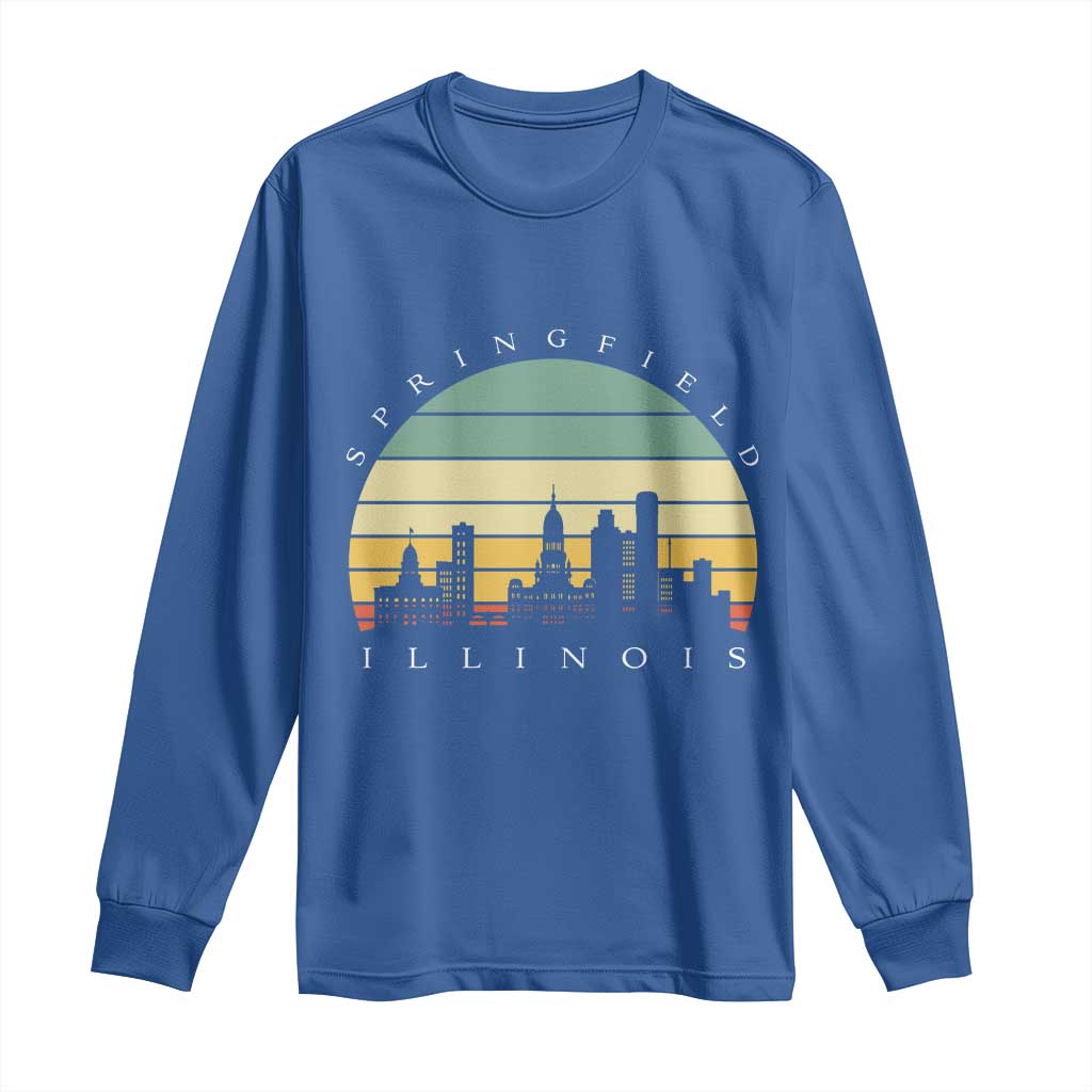 Vintage Springfield Illinois Pride Long Sleeve Shirt Scenic Cityscape Gift