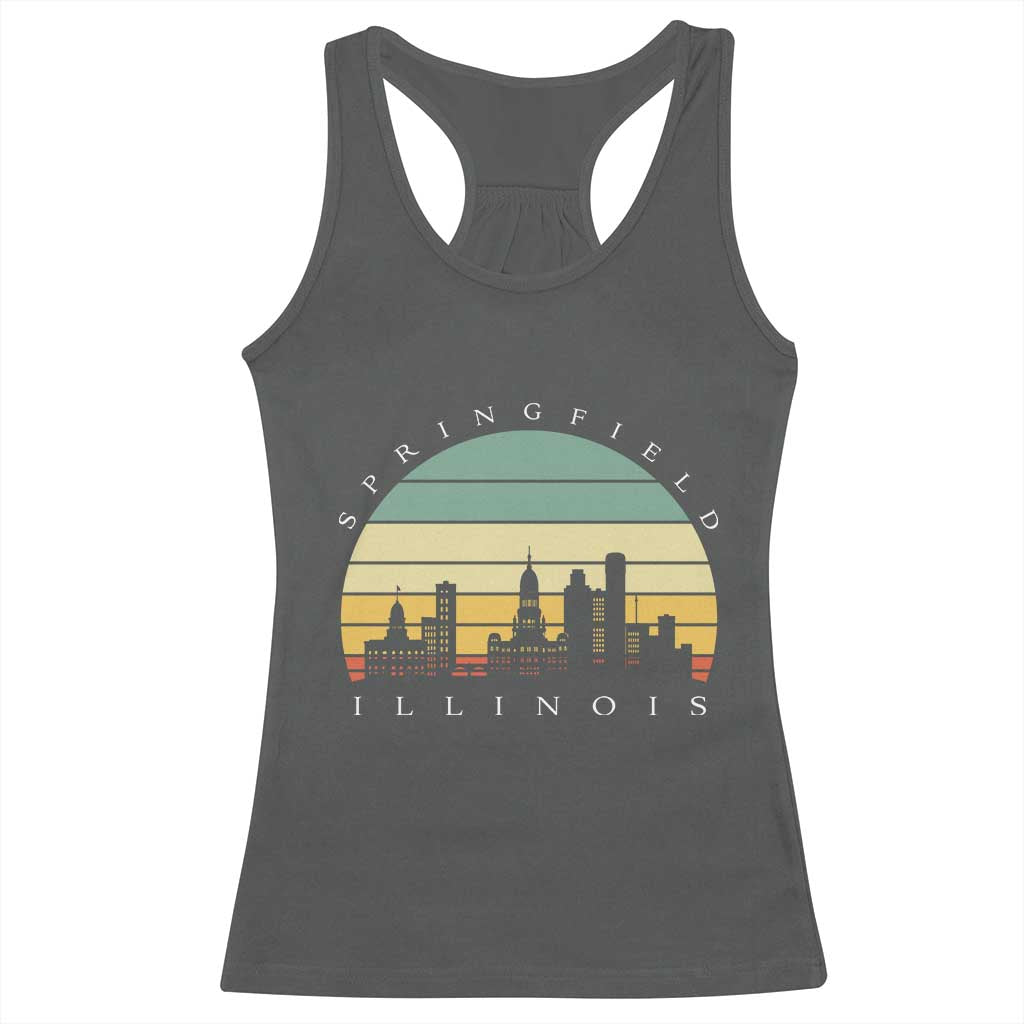 Vintage Springfield Illinois Pride Racerback Tank Top Scenic Cityscape Gift