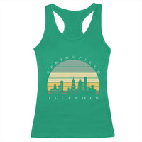 Vintage Springfield Illinois Pride Racerback Tank Top Scenic Cityscape Gift