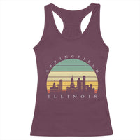 Vintage Springfield Illinois Pride Racerback Tank Top Scenic Cityscape Gift