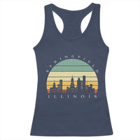 Vintage Springfield Illinois Pride Racerback Tank Top Scenic Cityscape Gift