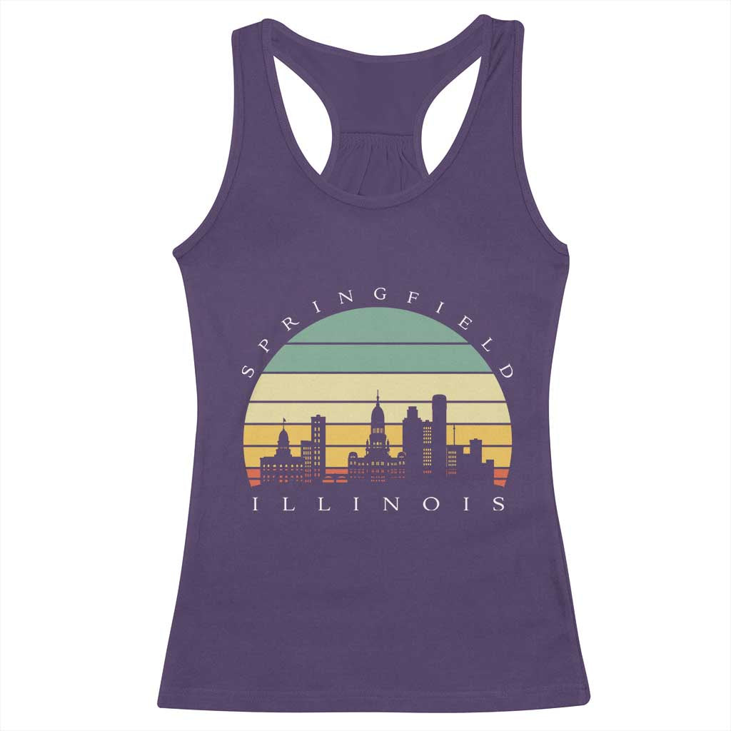 Vintage Springfield Illinois Pride Racerback Tank Top Scenic Cityscape Gift