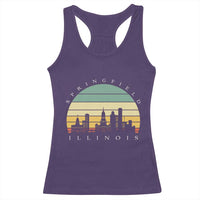Vintage Springfield Illinois Pride Racerback Tank Top Scenic Cityscape Gift
