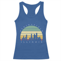 Vintage Springfield Illinois Pride Racerback Tank Top Scenic Cityscape Gift