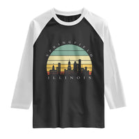 Vintage Springfield Illinois Pride Raglan Shirt Scenic Cityscape Gift