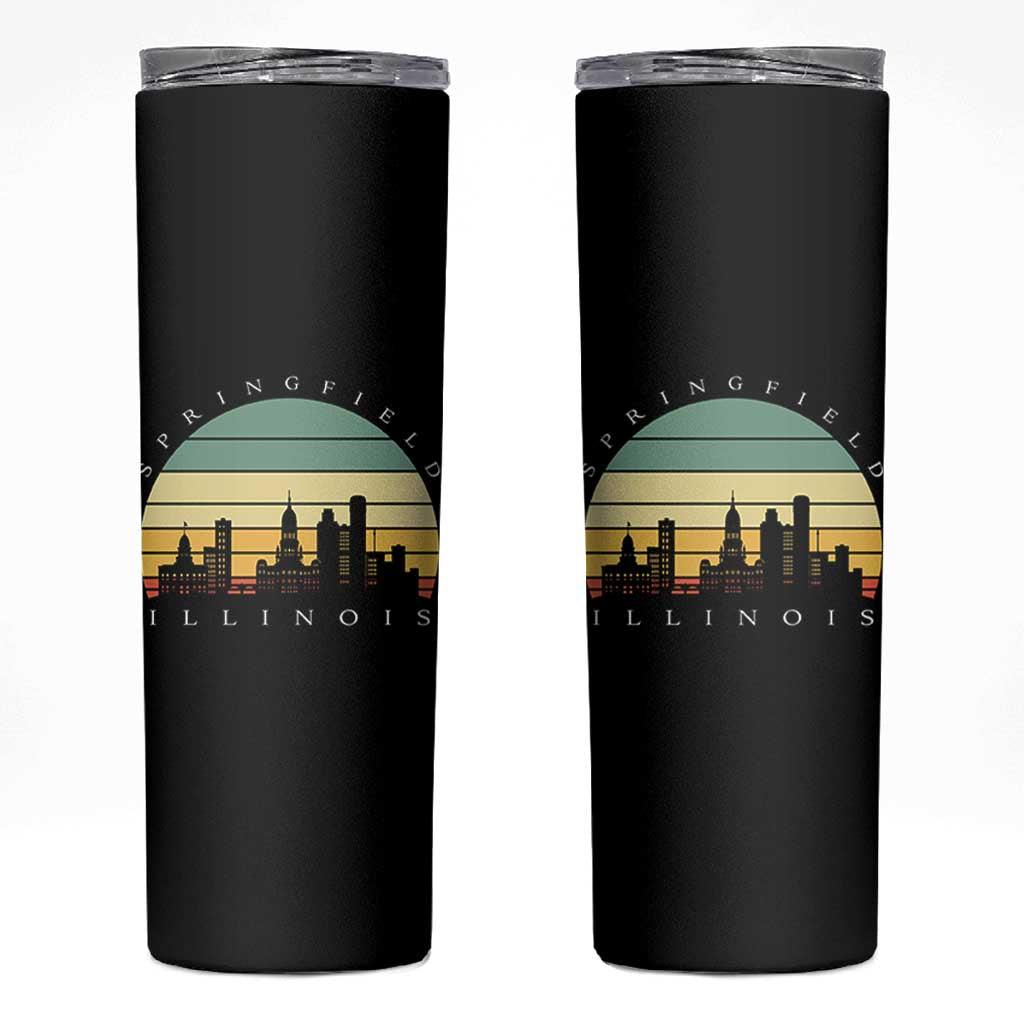 Vintage Springfield Illinois Pride Skinny Tumbler Scenic Cityscape Gift