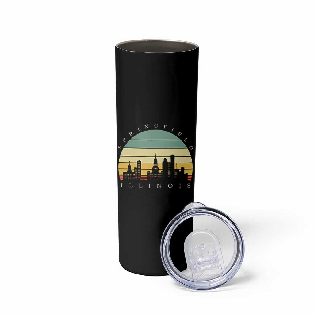 Vintage Springfield Illinois Pride Skinny Tumbler Scenic Cityscape Gift