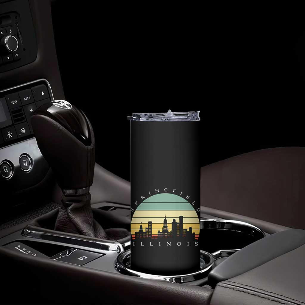 Vintage Springfield Illinois Pride Skinny Tumbler Scenic Cityscape Gift