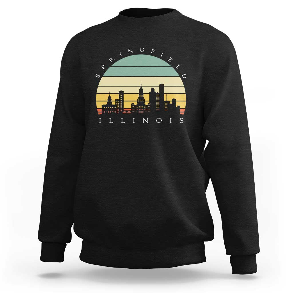 Vintage Springfield Illinois Pride Sweatshirt Scenic Cityscape Gift