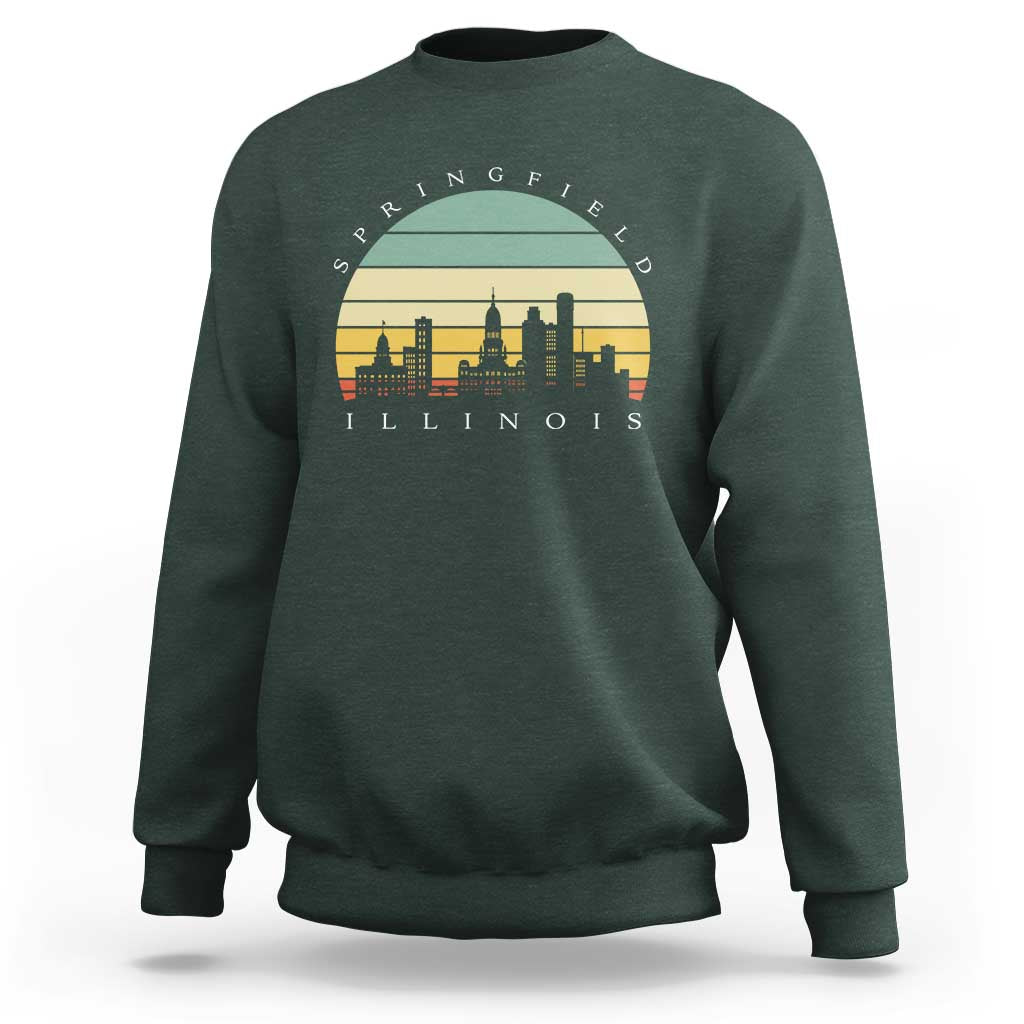 Vintage Springfield Illinois Pride Sweatshirt Scenic Cityscape Gift