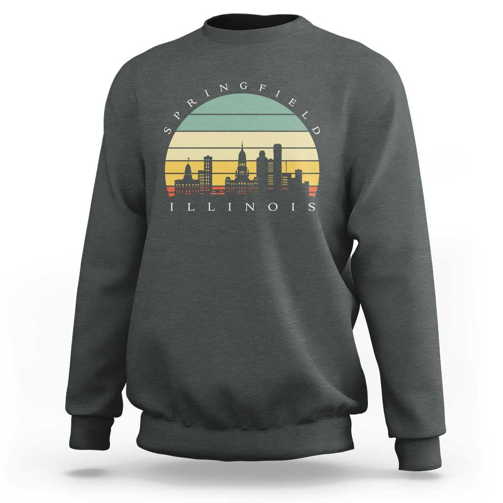 Vintage Springfield Illinois Pride Sweatshirt Scenic Cityscape Gift