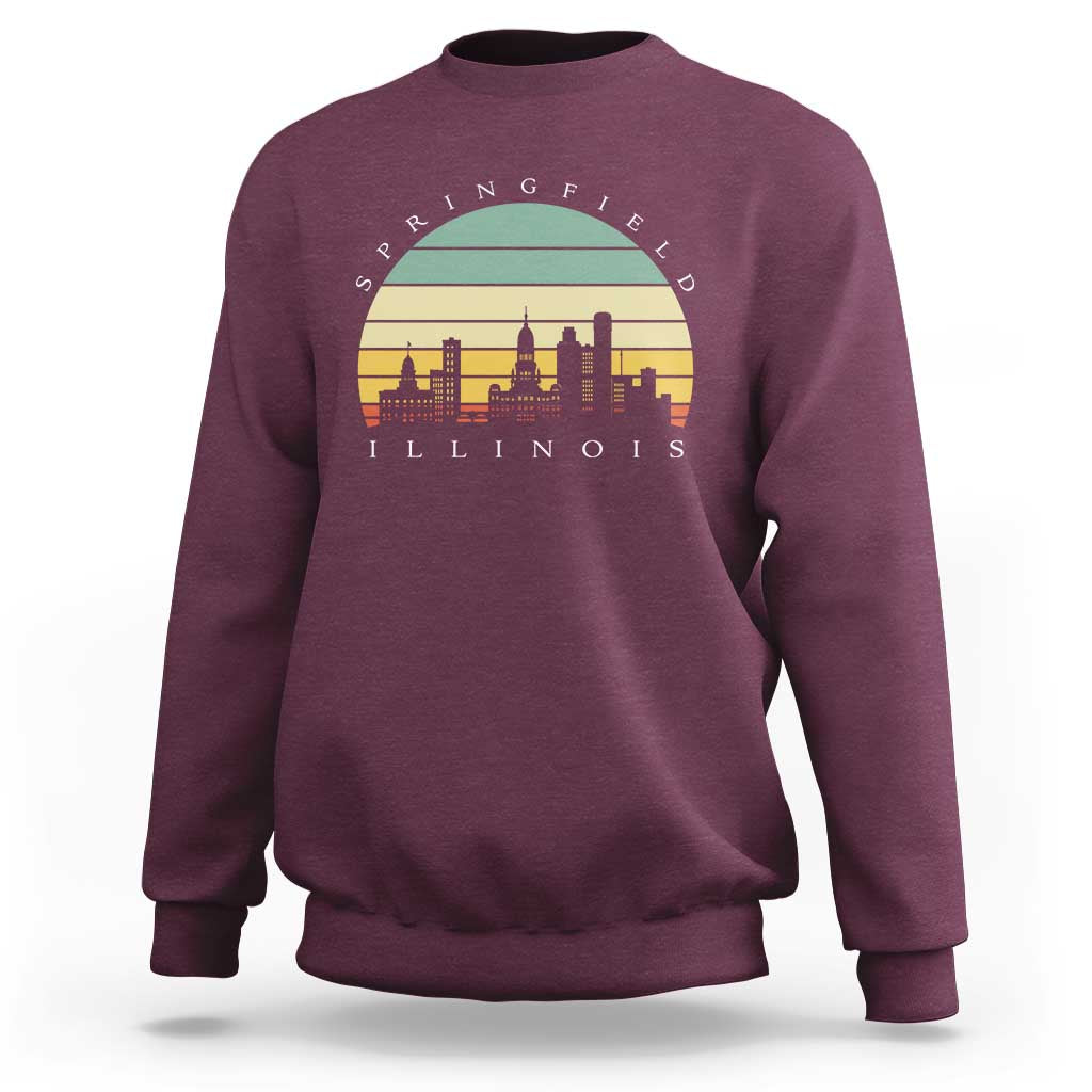 Vintage Springfield Illinois Pride Sweatshirt Scenic Cityscape Gift