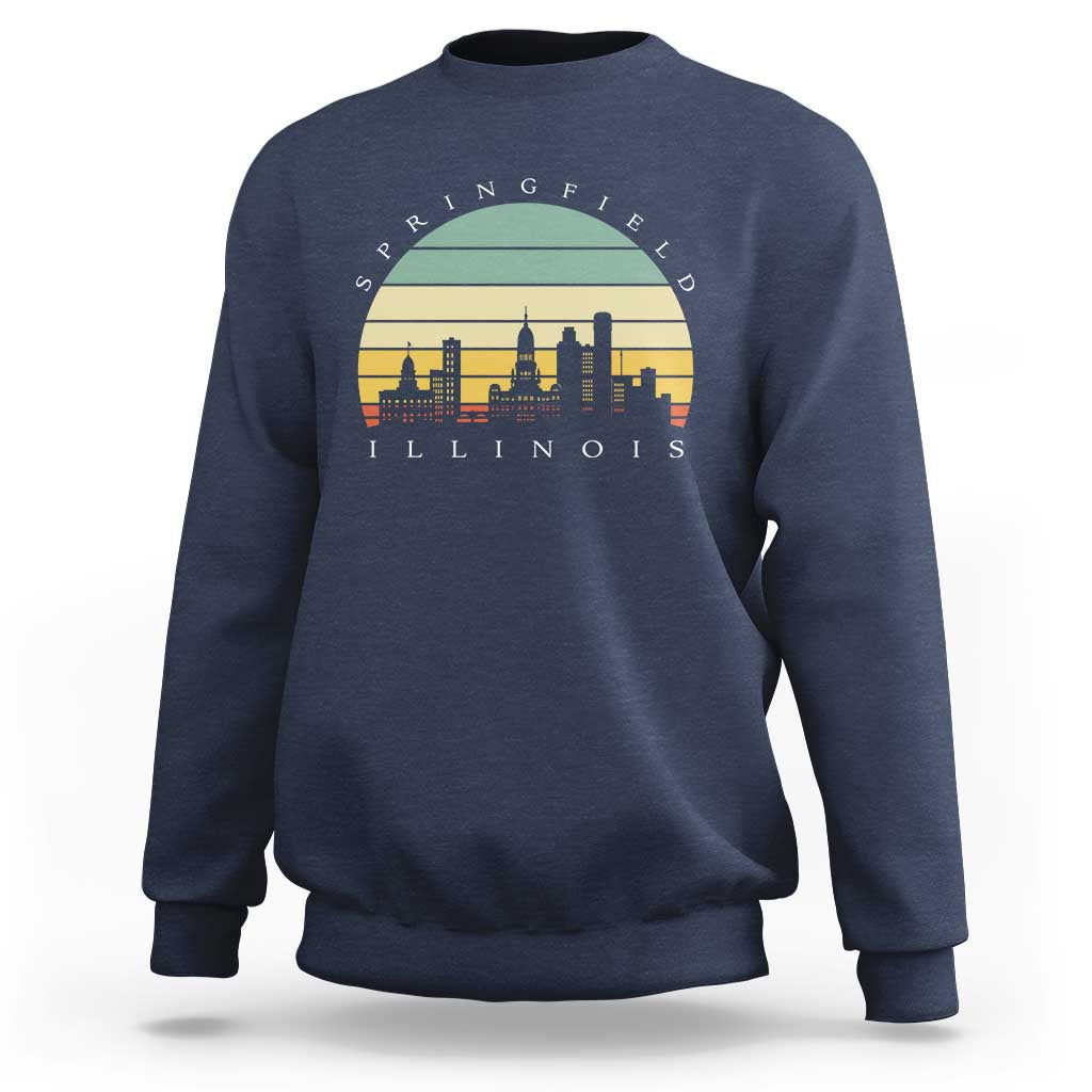 Vintage Springfield Illinois Pride Sweatshirt Scenic Cityscape Gift