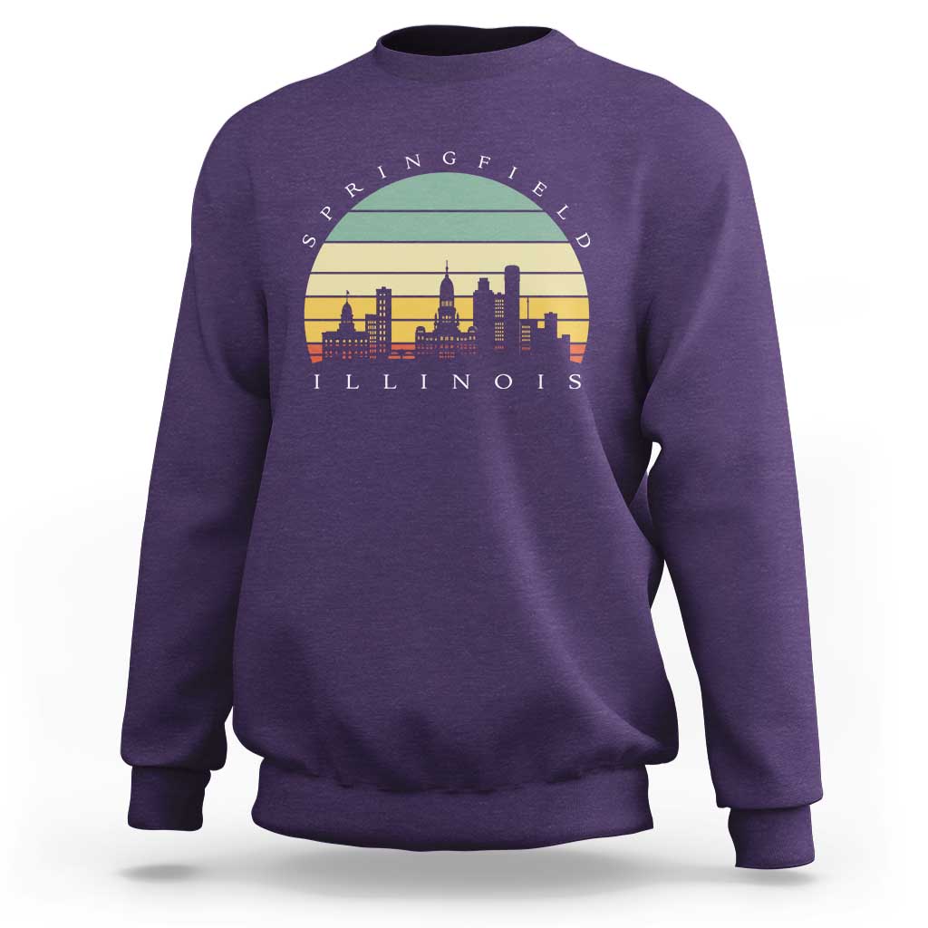 Vintage Springfield Illinois Pride Sweatshirt Scenic Cityscape Gift