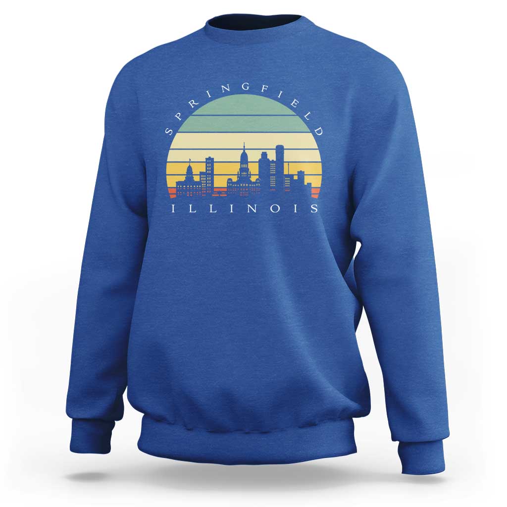 Vintage Springfield Illinois Pride Sweatshirt Scenic Cityscape Gift
