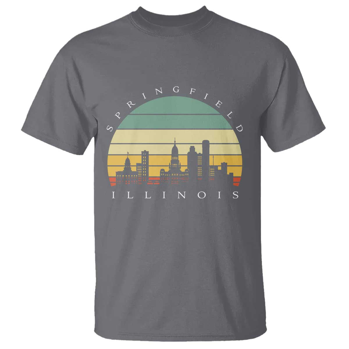 Vintage Springfield Illinois Pride T Shirt Scenic Cityscape Gift