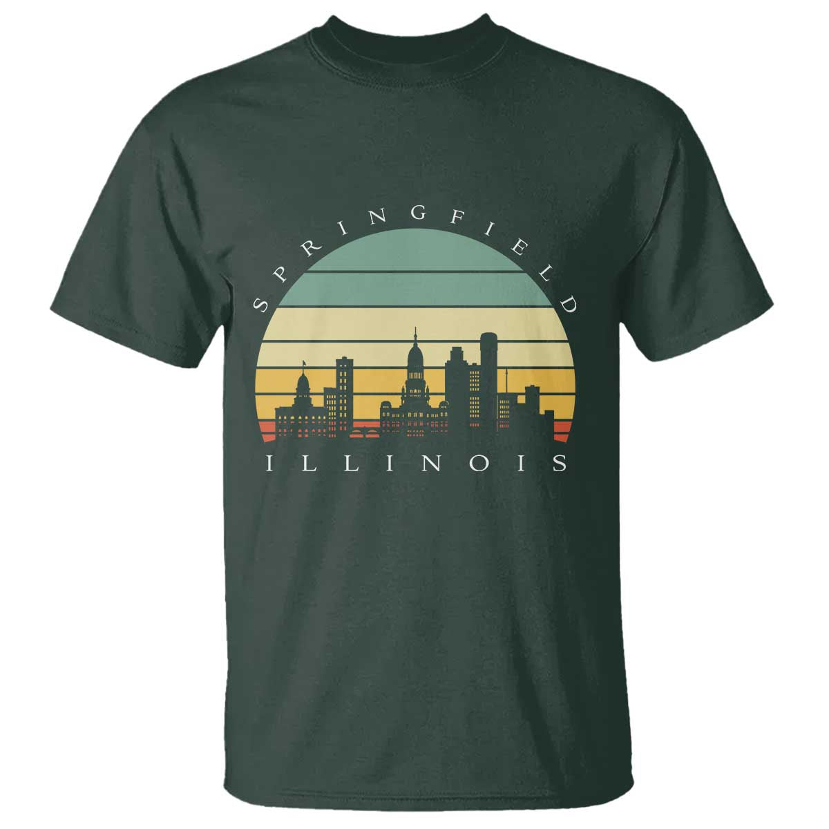 Vintage Springfield Illinois Pride T Shirt Scenic Cityscape Gift