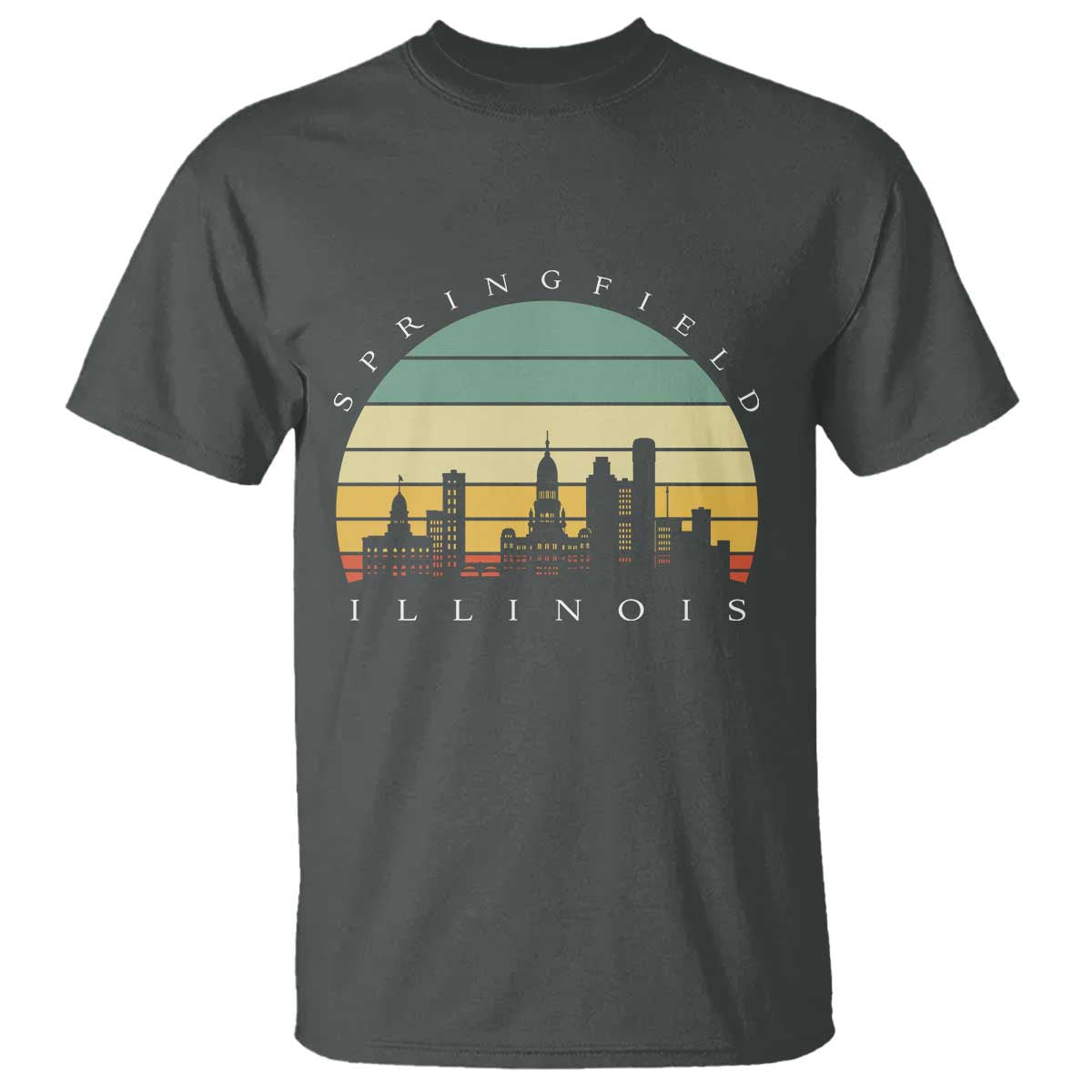 Vintage Springfield Illinois Pride T Shirt Scenic Cityscape Gift
