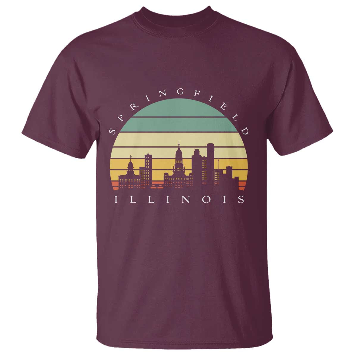 Vintage Springfield Illinois Pride T Shirt Scenic Cityscape Gift