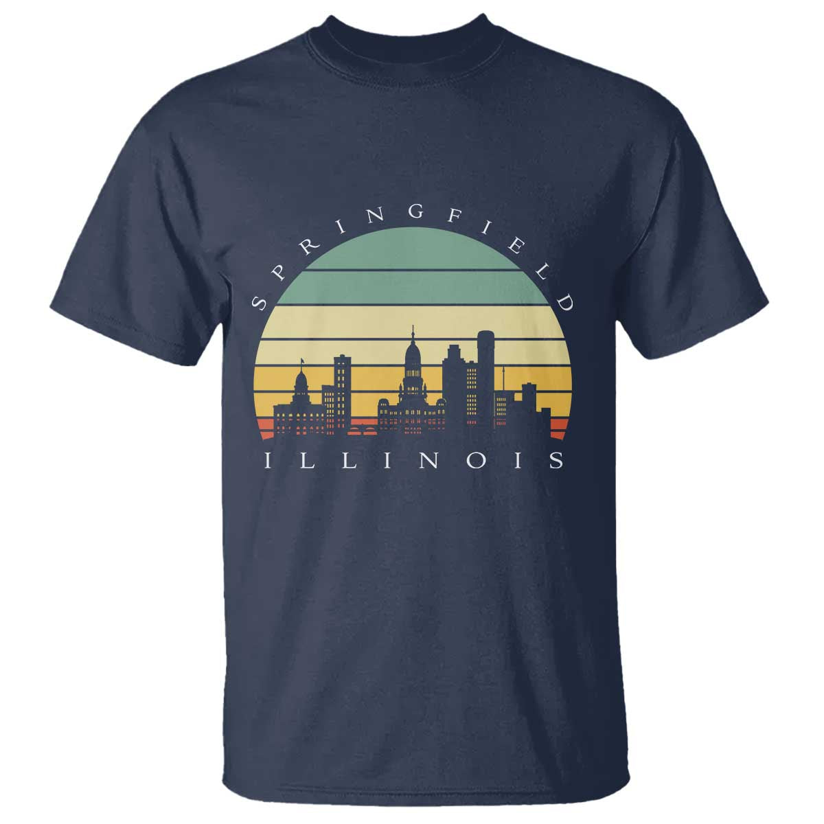 Vintage Springfield Illinois Pride T Shirt Scenic Cityscape Gift