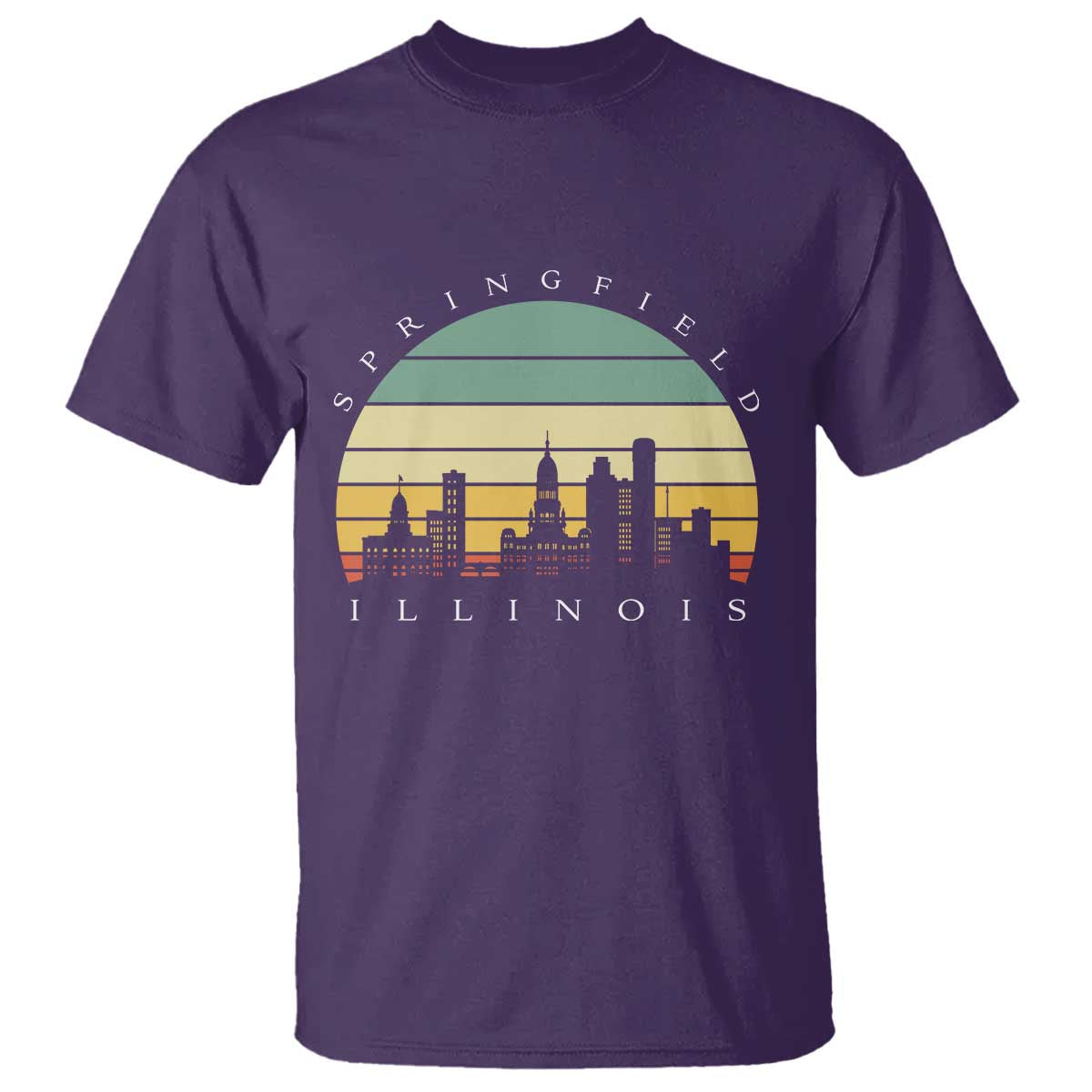 Vintage Springfield Illinois Pride T Shirt Scenic Cityscape Gift