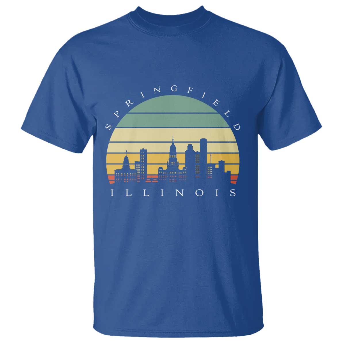 Vintage Springfield Illinois Pride T Shirt Scenic Cityscape Gift
