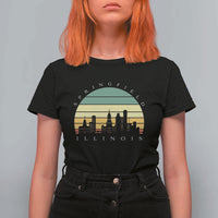Vintage Springfield Illinois Pride T Shirt For Women Scenic Cityscape Gift