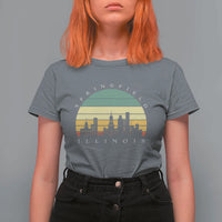Vintage Springfield Illinois Pride T Shirt For Women Scenic Cityscape Gift