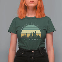 Vintage Springfield Illinois Pride T Shirt For Women Scenic Cityscape Gift