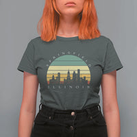 Vintage Springfield Illinois Pride T Shirt For Women Scenic Cityscape Gift