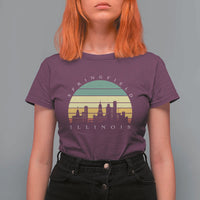 Vintage Springfield Illinois Pride T Shirt For Women Scenic Cityscape Gift