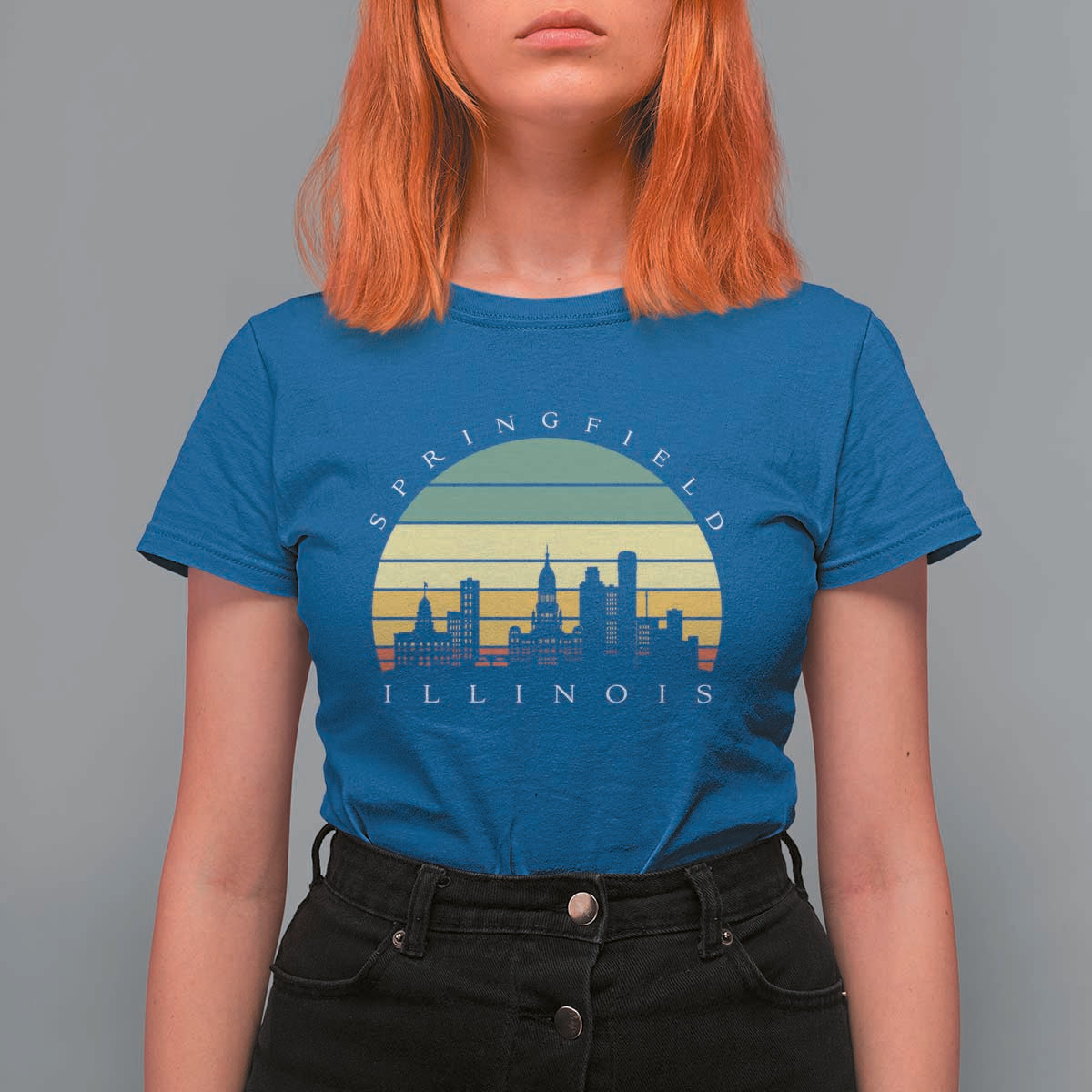 Vintage Springfield Illinois Pride T Shirt For Women Scenic Cityscape Gift