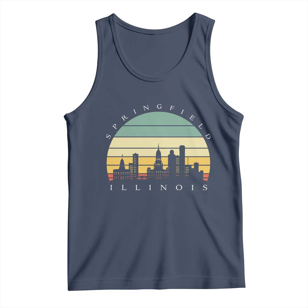 Vintage Springfield Illinois Pride Tank Top Scenic Cityscape Gift