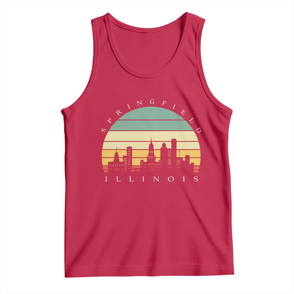 Vintage Springfield Illinois Pride Tank Top Scenic Cityscape Gift