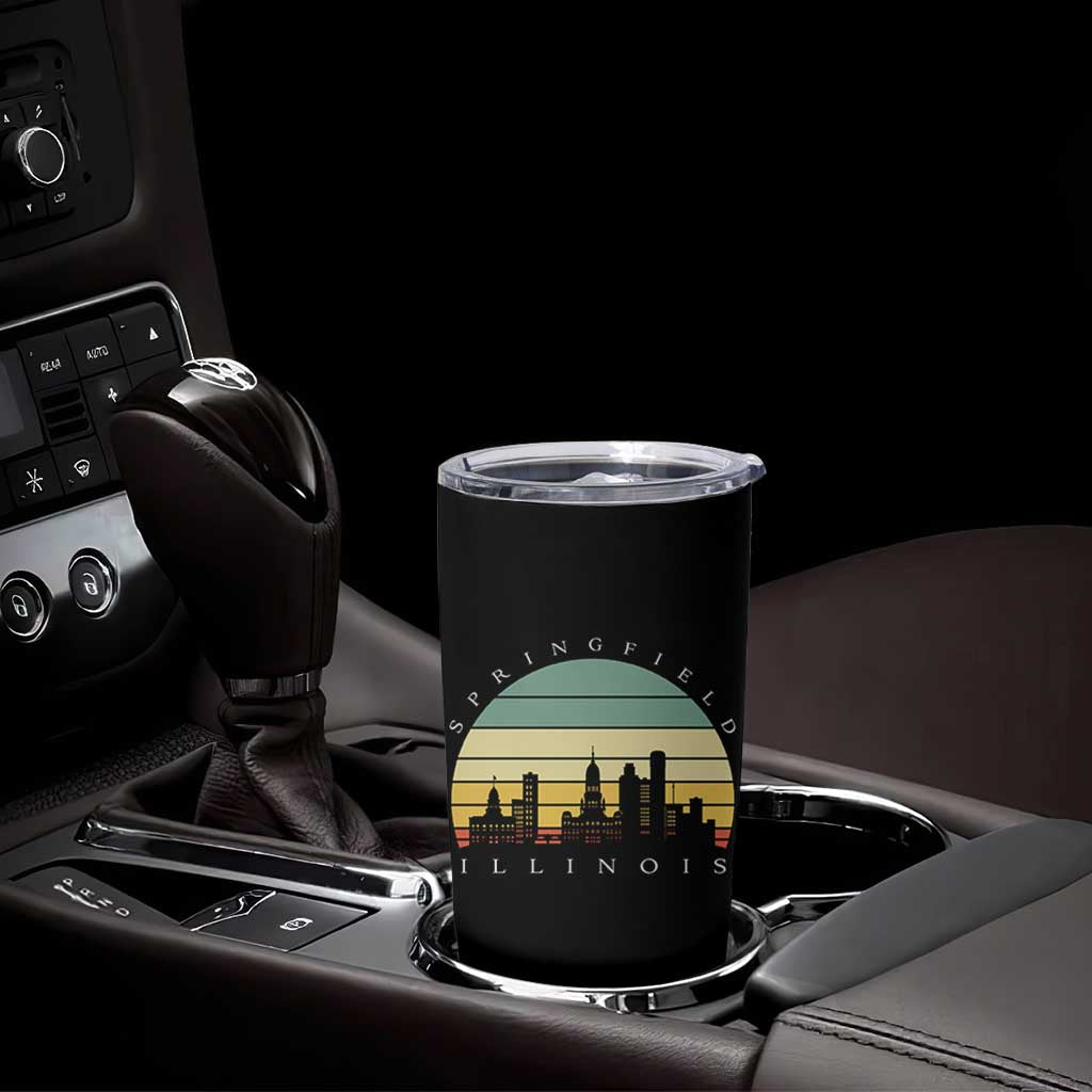 Vintage Springfield Illinois Pride Tumbler Cup Scenic Cityscape Gift