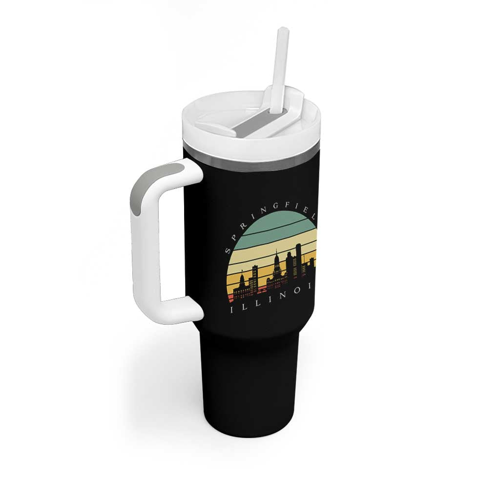 Vintage Springfield Illinois Pride Tumbler With Handle Scenic Cityscape Gift
