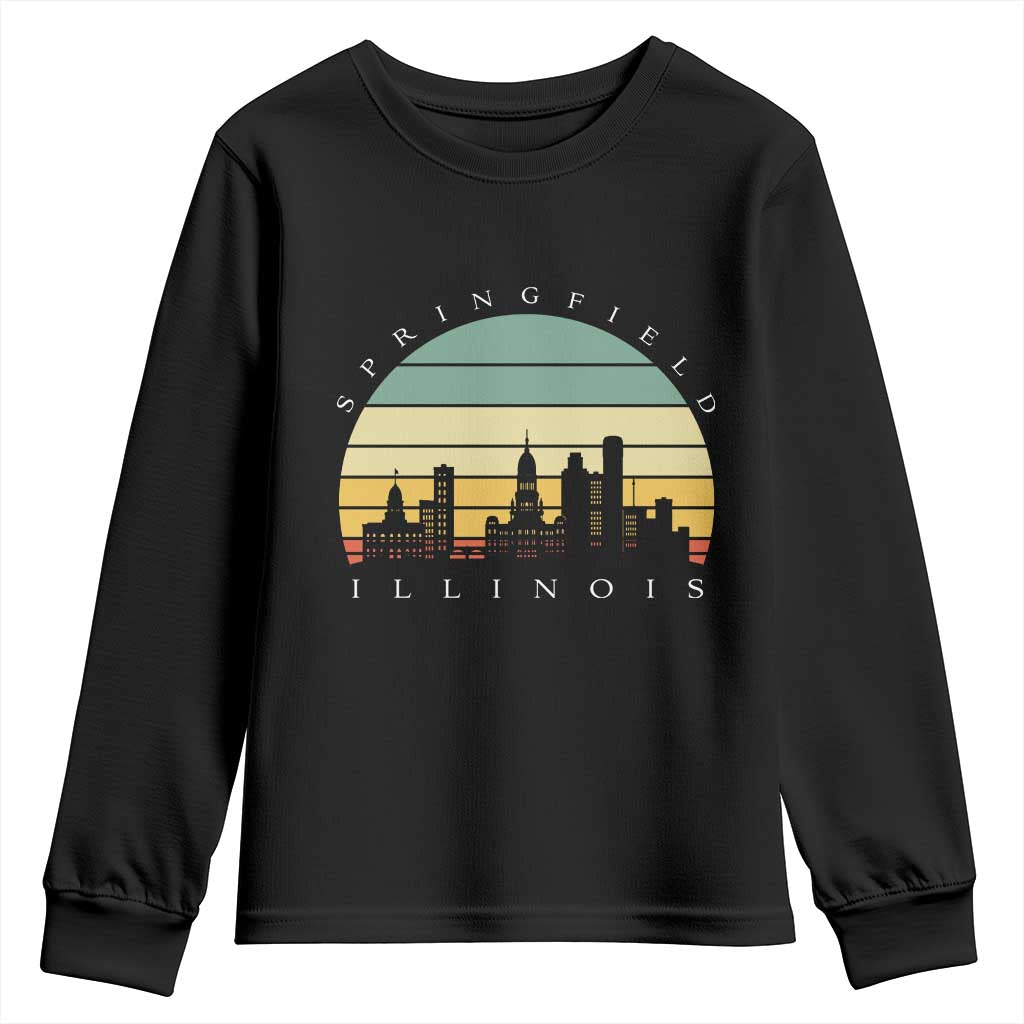 Vintage Springfield Illinois Pride Youth Sweatshirt Scenic Cityscape Gift