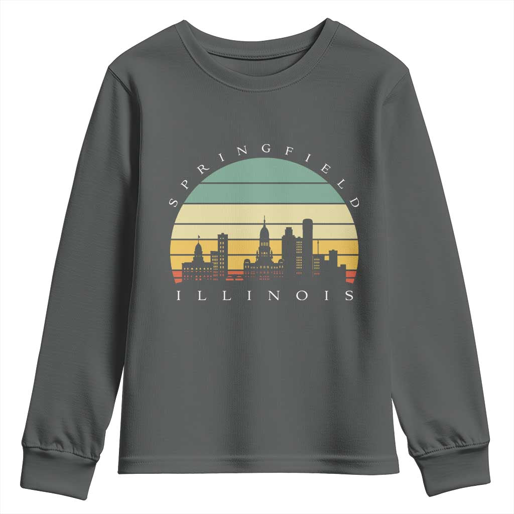 Vintage Springfield Illinois Pride Youth Sweatshirt Scenic Cityscape Gift
