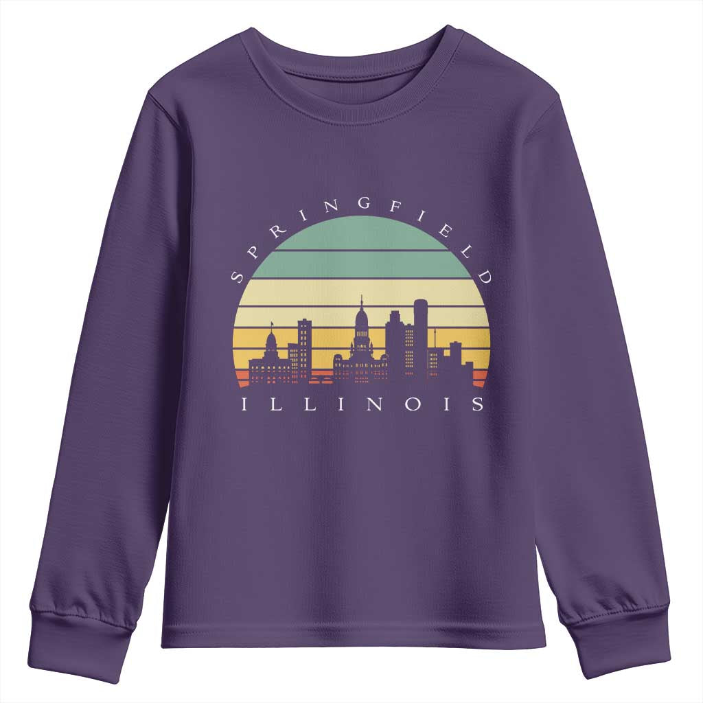 Vintage Springfield Illinois Pride Youth Sweatshirt Scenic Cityscape Gift