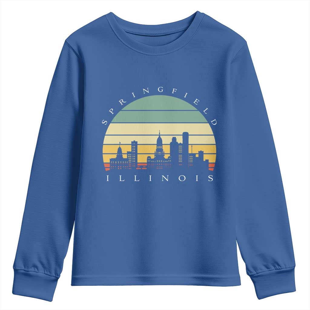 Vintage Springfield Illinois Pride Youth Sweatshirt Scenic Cityscape Gift