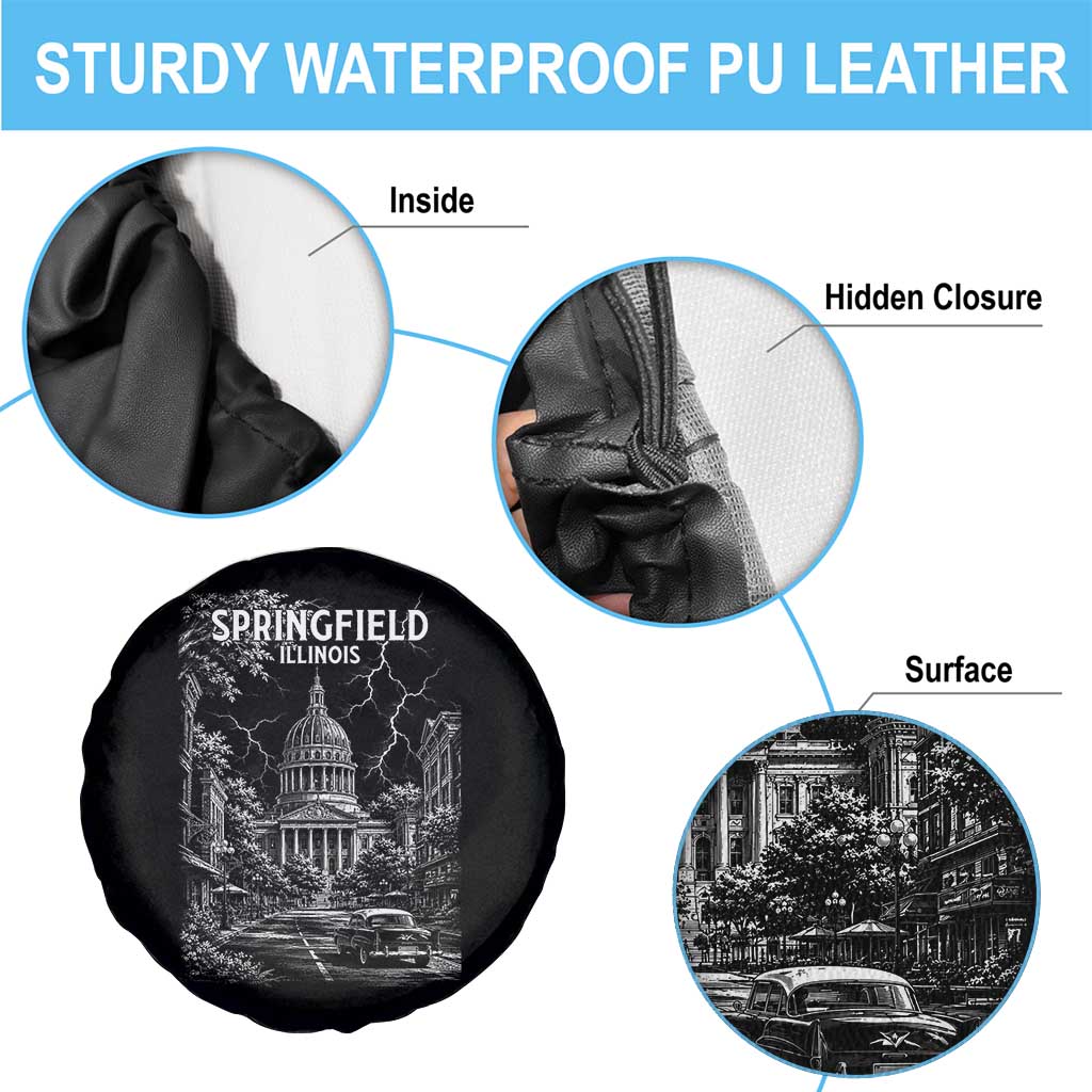 Historic Springfield Illinois Architecture Spare Tire Cover The Prairie State Souvenir Gift