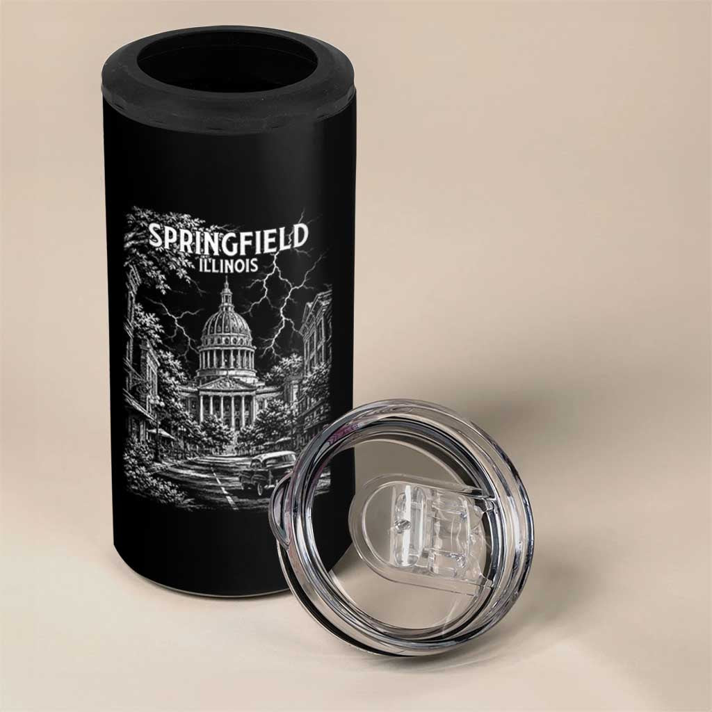 Historic Springfield Illinois Architecture 4 in 1 Can Cooler Tumbler The Prairie State Souvenir Gift
