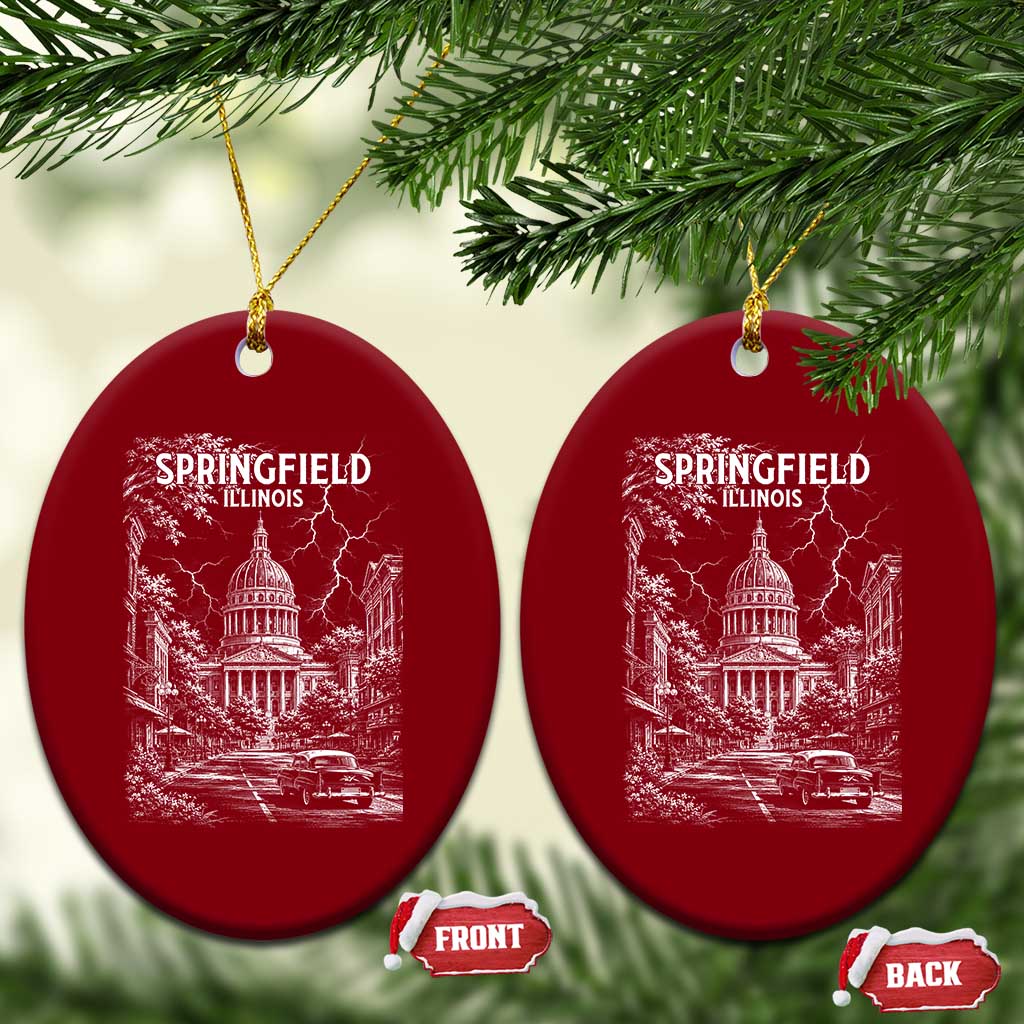 Historic Springfield Illinois Architecture Ceramic Ornament The Prairie State Souvenir Gift