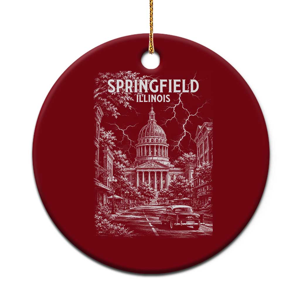 Historic Springfield Illinois Architecture Ceramic Ornament The Prairie State Souvenir Gift