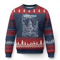Historic Springfield Illinois Architecture Ugly Christmas Sweater The Prairie State Souvenir Gift