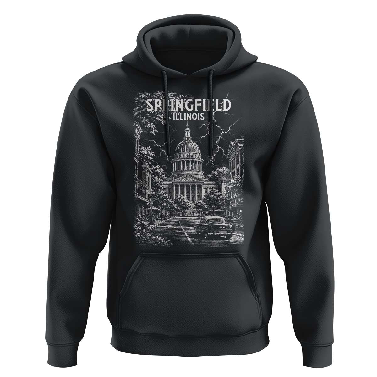 Historic Springfield Illinois Architecture Hoodie The Prairie State Souvenir Gift