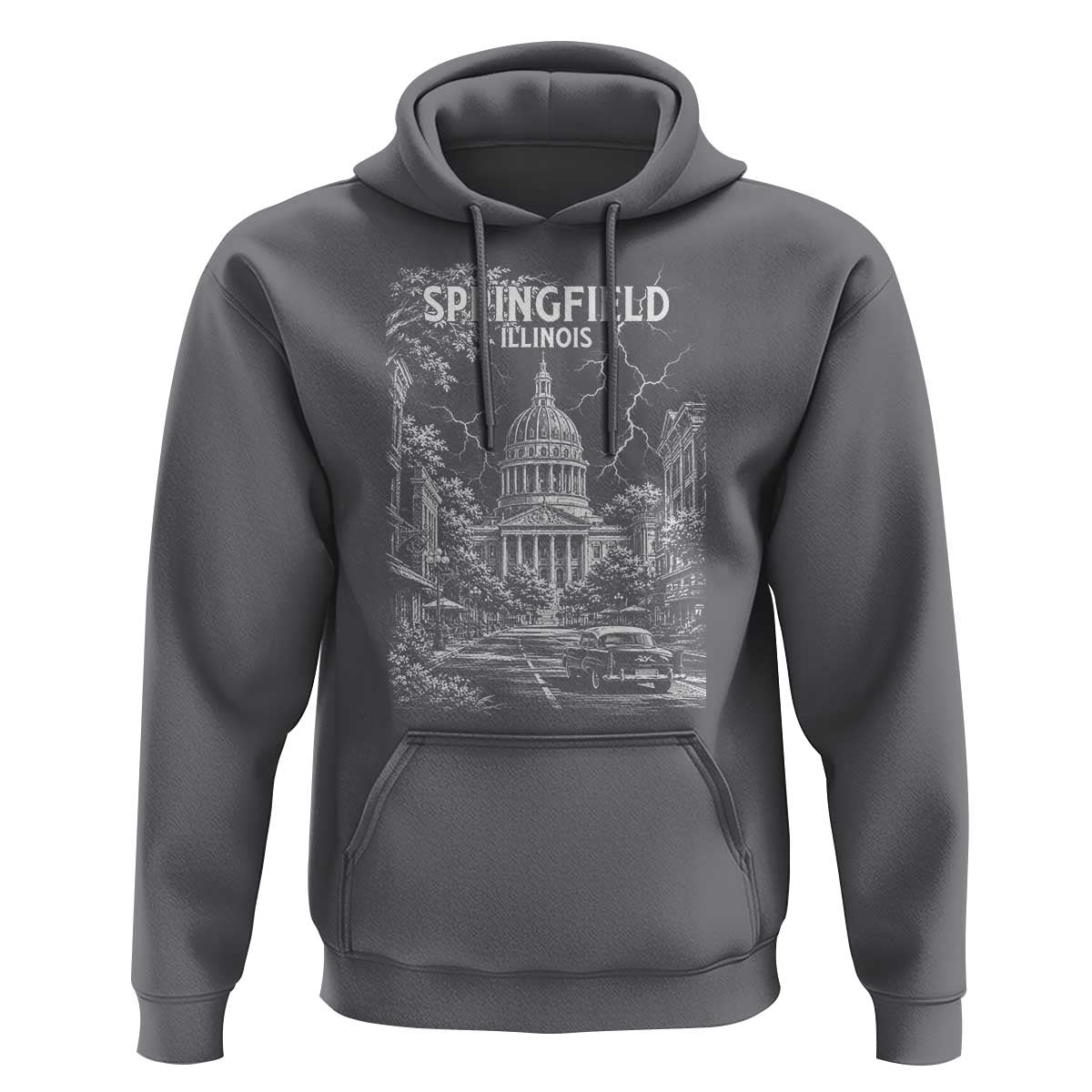 Historic Springfield Illinois Architecture Hoodie The Prairie State Souvenir Gift
