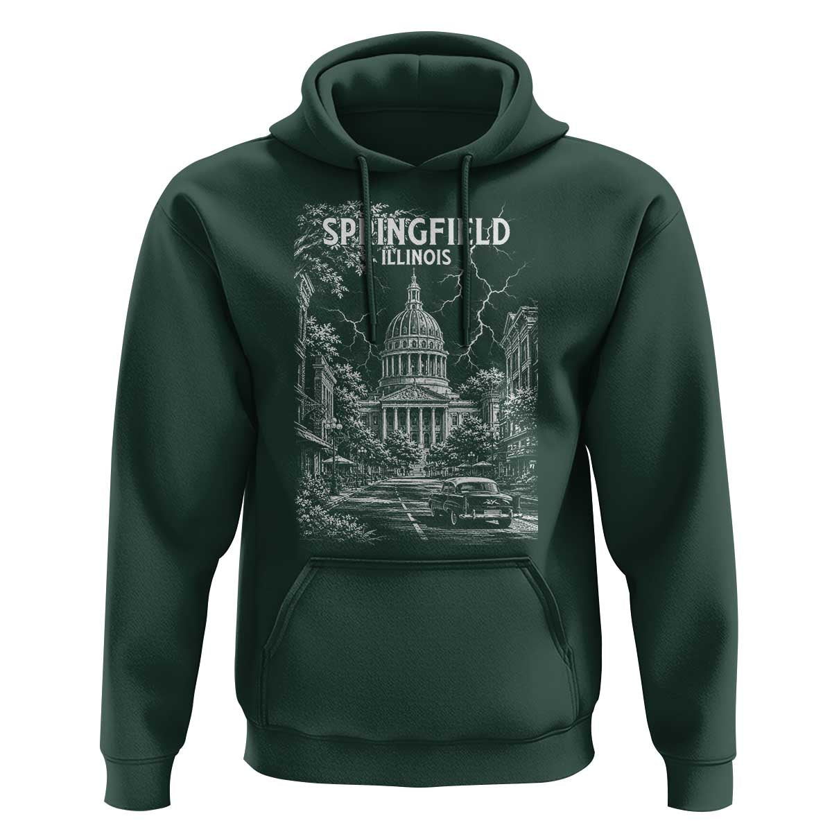 Historic Springfield Illinois Architecture Hoodie The Prairie State Souvenir Gift