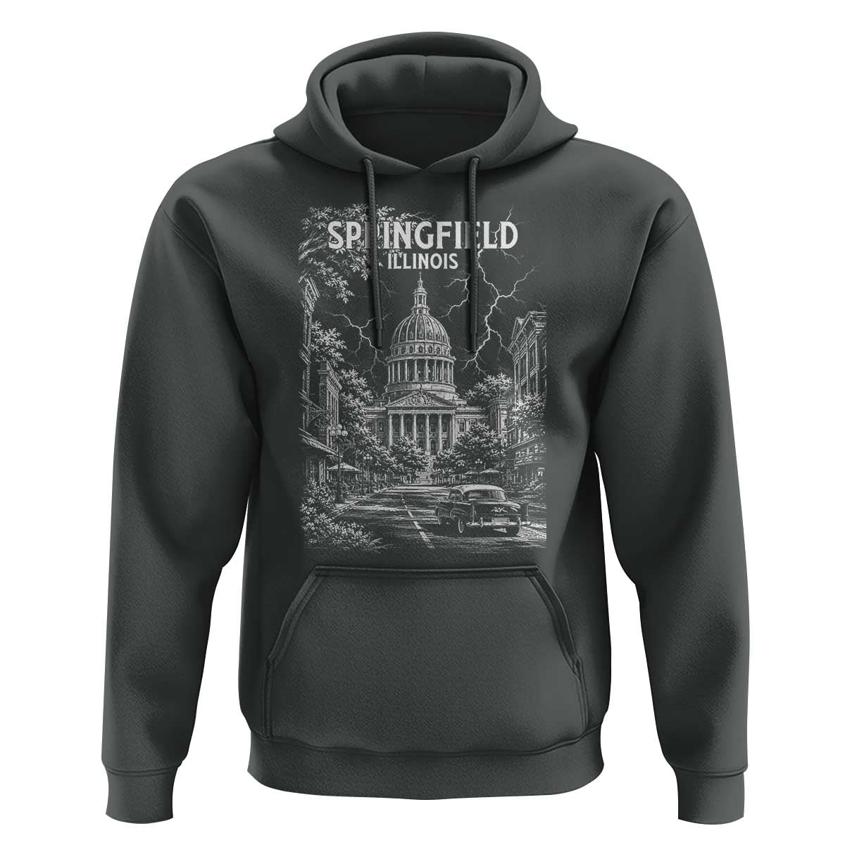 Historic Springfield Illinois Architecture Hoodie The Prairie State Souvenir Gift