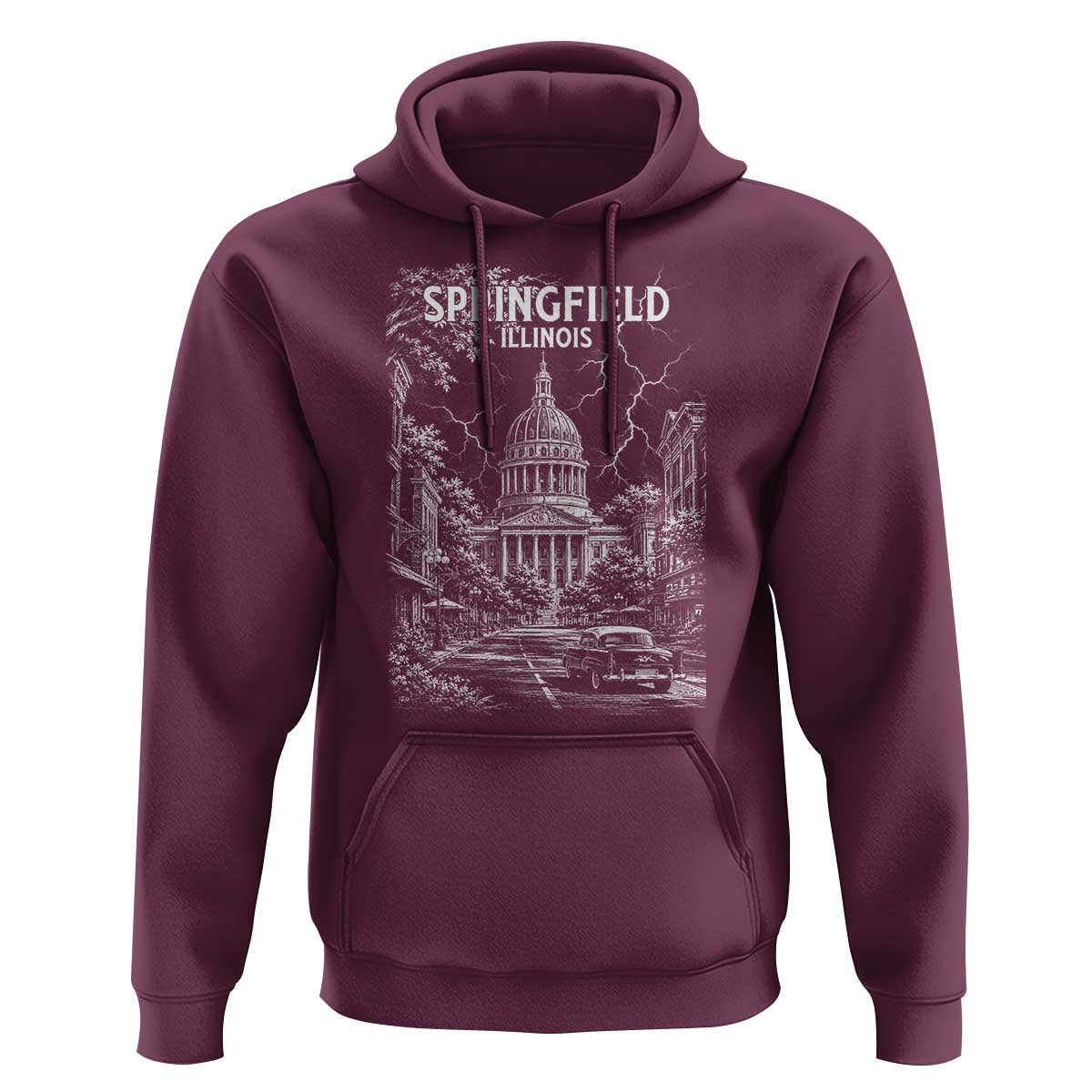 Historic Springfield Illinois Architecture Hoodie The Prairie State Souvenir Gift